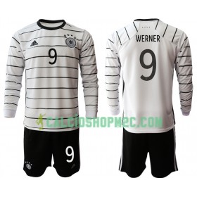 Germania Timo Werner 9 Bambino Maglia Prima Euro 2020 Manica Lunga (+ Pantaloncini)